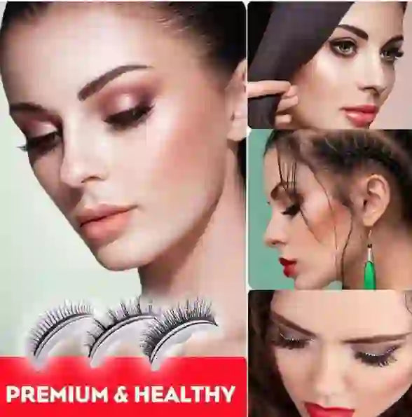 Effortless Glam: Self Adhesive Falses Lashes Voluminous Eyes