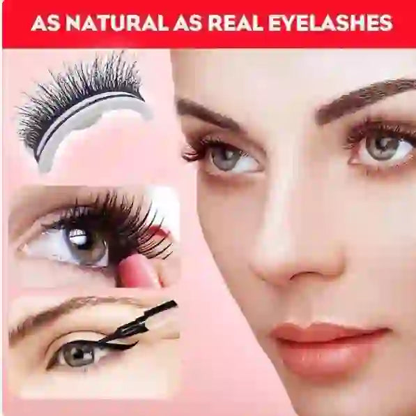 Effortless Glam: Self Adhesive Falses Lashes Voluminous Eyes