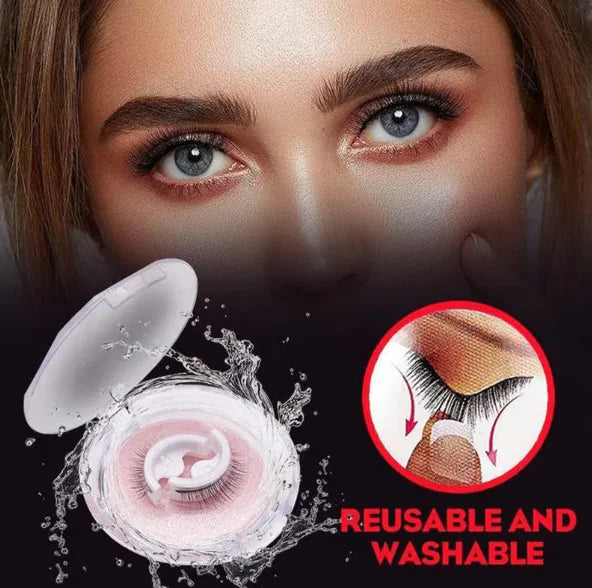 Effortless Glam: Self Adhesive Falses Lashes Voluminous Eyes